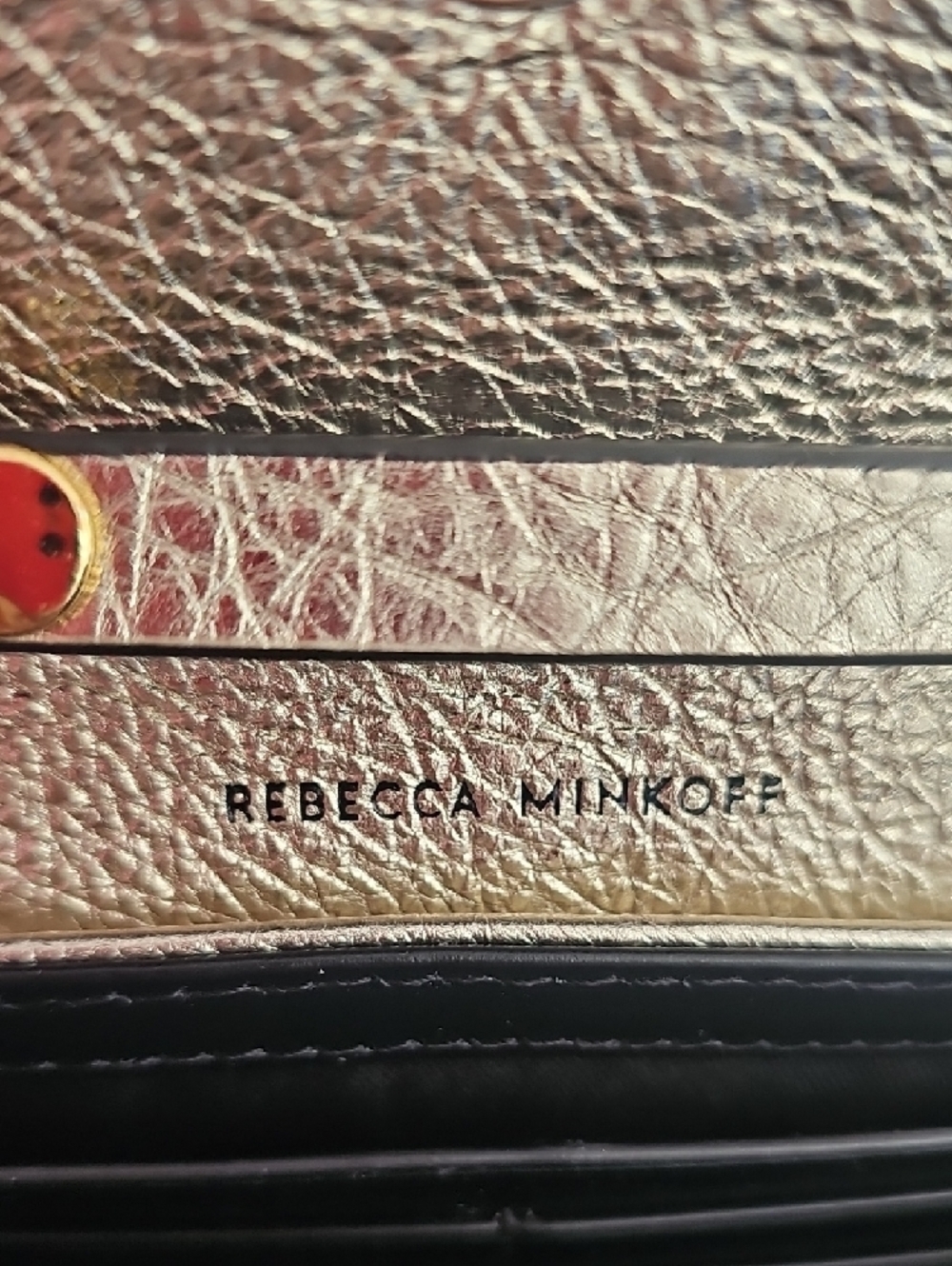 Rebecca Minkoff Metallic Gold Quilted Crossbody Bag - Picture 7 of 11